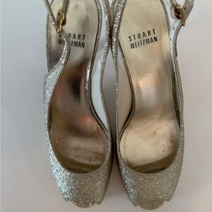 Stuart Weitzman Silver Glitter Women's Shoes